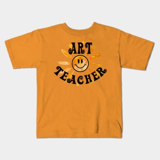 Art Teacher Happy Face Sunshine Gift Kids T-Shirt